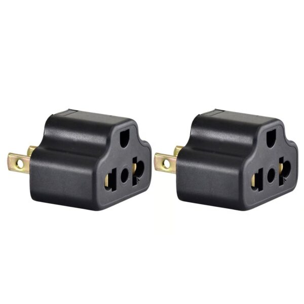 ADAPTADOR UNIVERSAL PLANO 16A 250V NEGRO PVC X 2 UNID