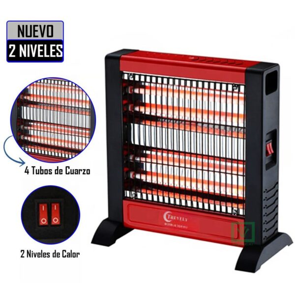 ESTUFA DE QUARZO 500W 1000W 2 INTERRUPTORES