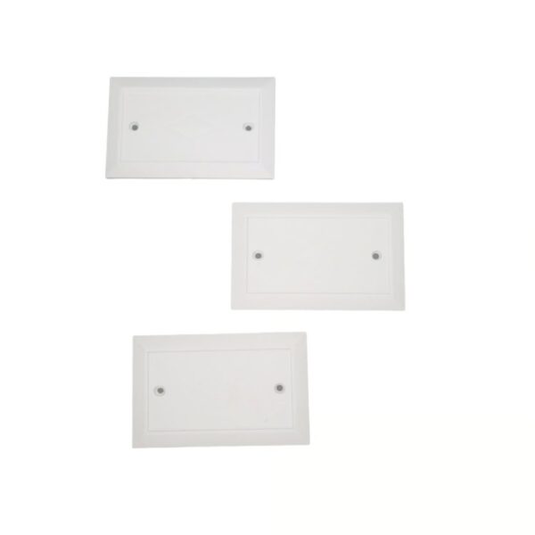 TAPA CIEGA RECTANGULAR REFORZADAS PACK X 3 MAS 6 STOVEBOLT 6/32