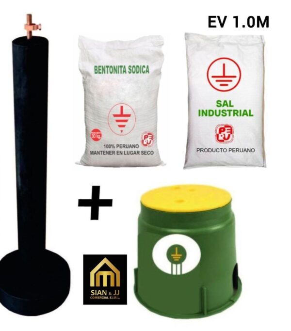 SISTEMA POZO A TIERRA ELECTRODO 5/8+ ADITIVOS + BOVEDA OHMPRIME  1.0M