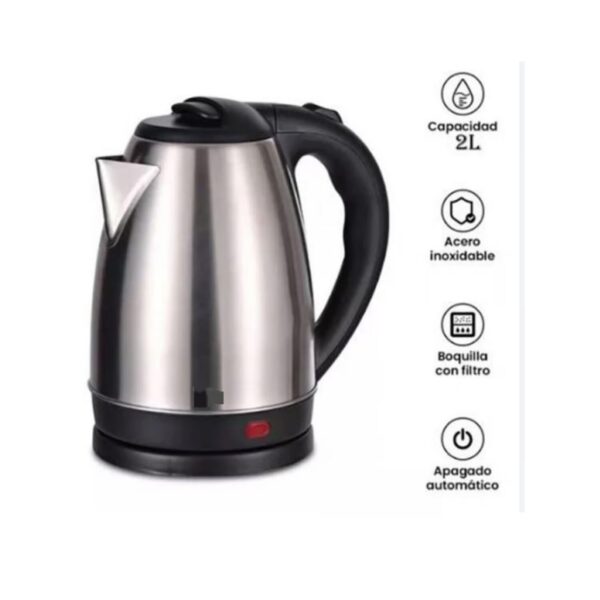 HERVIDOR ELECTRICO JARRA DE 2 LITROS ACERO INOXIDABLE 1500W