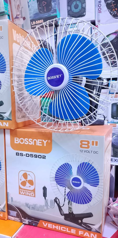 VENTILADOR PARA CARRO  12 V  8 PULGADAS  3 ASPAS